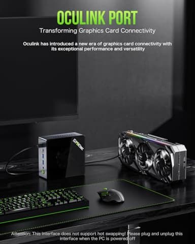 GMKtec Mini Gaming PC AMD Ryzen 7 Pro 6850H (Turbo 4.70Ghz) 1TB PCIe SSD 16GB DDR5 Oculink Mini Computers Dual NIC Intel i226V 2.5Gbps/ Dual USB4/ 8K HDMI 2.1 Quad Display/USB-C NUCBOX M7 - Image 7