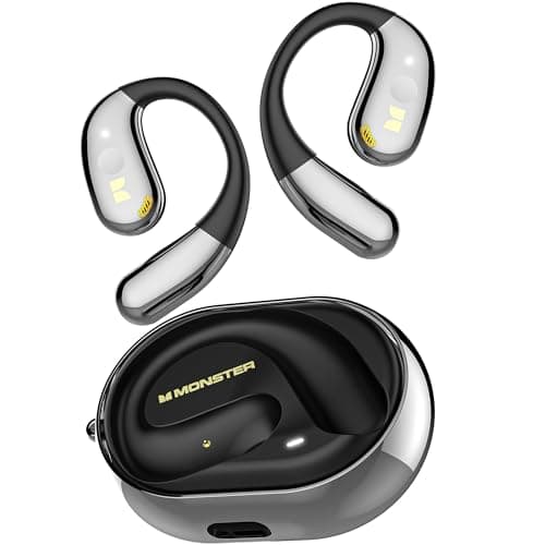 Monster Open Ear AC360, Wireless Bluetooth Rotary Earphone, with Lanyard, Upgraded Bluetooth 6.0, Touch Control, 24h Long Battery Life, IPX5 Waterproof,Long-Lasting Wear Without Fatigue（Black） - Image 1
