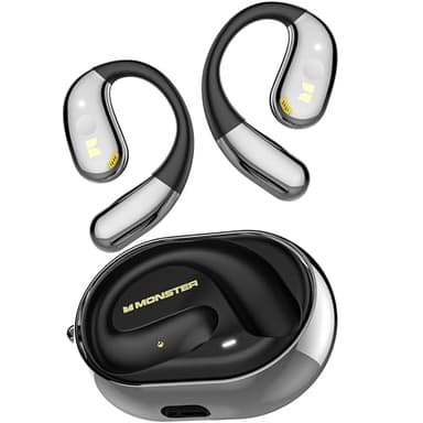 Monster Open Ear AC360, Wireless Bluetooth Rotary Earphone, with Lanyard, Upgraded Bluetooth 6.0, Touch Control, 24h Long Battery Life, IPX5 Waterproof,Long-Lasting Wear Without Fatigue（Black） - Image 1