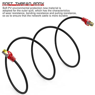 Boahcken Cat 8 Ethernet Cable 125 ft,1.5ft 6ft 10ft 20ft 25ft 30ft 75ft 100ft 150ft 200ft Heavy Duty High Speed Network Internet Cable,26AWG 40Gbps 2000Mhz,S/FTP Indoor&Outdoor Shielded LAN Cable - Image 6