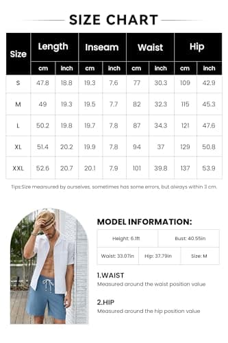 hawalili Mens Shorts Casual 7" Inseam 100% Cotton Drawstring Elastic Waist Summer Beach Stretch Golf Shorts with Pockets Denim Blue,XXL - Image 6