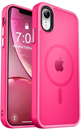 MOCCA Strong Magnetic for iPhone XR Phone Case, [Compatible with Magsafe][Mil-Grade Drop Protection] Slim Thin Translucent Matte Protective Cover Case for iPhone XR Case 6.1'', Hot Pink - Image 1