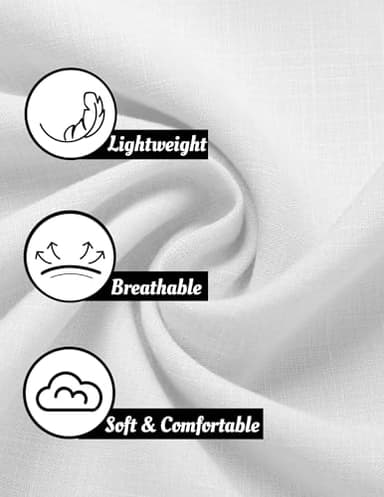 COOFANDY Men's Linen Shirts Short Sleeve Casual Shirts Button Down Shirt for Men Beach Summer Wedding Shirt - Image 5