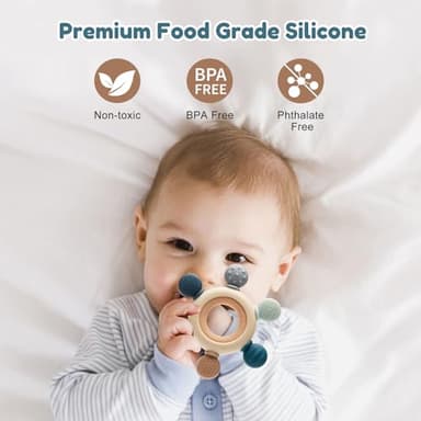 Baby Teething Toys for 0-6 6-12 Months, BPA Free Teether Sensory Toys for Babies 0 3 6 9 12 18 Months, Newborn Infant Toys Gifts for 1 One Year Old Baby Boys Girls - Image 2
