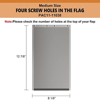 Dog Door Replacement Flaps with Screw, Medium Pet Door Replacement Flap Compatible with PetSafe Freedom PAC11-11038, Weather-Proof & No Warped for Medium Dogs, Cat Doggie Flaps,12 7/8'' × 8 1/8'' - Image 2