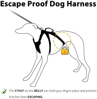 Huntboo Escape Proof Harness,No Slip Dog Harness Escape Proof,Fully Reflective Harness with Handle,Breathable,Durable,Adjustable Vest for Medium Dogs Walking,Training & Running Gear(Lavender Purple,M - Image 4