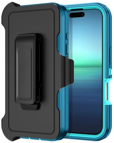 I-HONVA for iPhone 16 Pro Max Case [Compatible with MagSafe] Shockproof 3-Layer Full Body Protection [Without Screen Protector] Rugged Heavy Duty Cover Case for iPhone 16 Pro Max 6.9",Turquoise/Green - Image 1