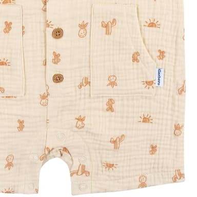 Gerber Baby Boys Hooded Cotton Romper, Desert, 6-9 Months - Image 3