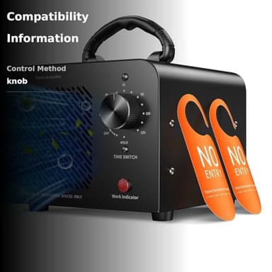 Ozone Generator 48,000mg, Commercial Ozone Machine Odor Removal, High Capacity O3 Ionizer Air Purifier Deodorizer, Portable Mini for Car, Home, Smoke, Pets, Industrial, for 4000 Square Feet -Black - Image 3