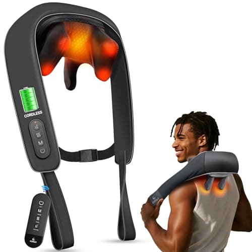CuPiLo Cordless Neck Massager for Pain Relief - FSA Eligible HSA,2025 Upgraded Shiatsu Shoulder Back Massage with Wireless Remote Control,6D Deep Tissue Massage Pillow with Heat,Gift for Her,Him - Image 1
