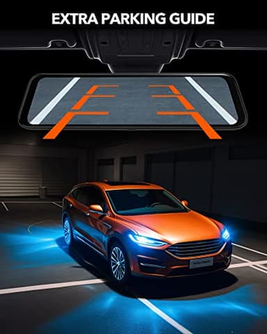 WOLFBOX G840H 12'' Mirror Dash Cam with ADAS and BSD, 2.5K Rear View Mirror Camera Front and Rear, 5.8GHz WiFi, Voice Control, Parking Monitor, Included 32GB Card & GPS, Loop Recording - Image 9