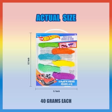 Hot Wheels 6 Piece Bath Bombs for Kids, Bubble Gum Scented, Bath Toys for Kids, Ages 3+, by Townley Girl - Image 7