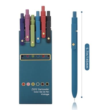 Ddaowanx Colorful Gel Pens, 0.5mm Fine Point Retractable,Multi Colored Pens for Journaling and Sketching,School Supplies,Stuffers for Teens, Gifts for Women (6Pcs-Vintage Colors) - Image 2