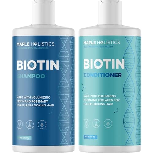 Rosemary Biotin Shampoo and Conditioner Set - Volumizing Shampoo and Conditioner for Thinning Hair for Women & Men with Nourishing B Vitamins - Color Safe Sulfate Paraben & Silicone Free (8 Fl Oz) - Image 1