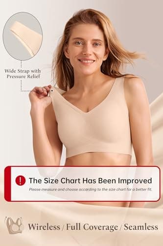 Bras for Women No Underwire Push Up Bralettes Wireless Supportive Tshirt Bras Seamless Wirefree Comfy for Everyday (Nude,L) - Image 2