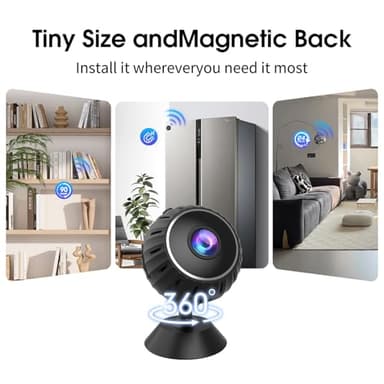 2K Mini Camera, HD Hidden Camera, WiFi Wireless Nanny Cam for Pet, Baby, Office Security, Micro Small Monitor Camera with App Control, Cloud Storage & SD Storage - Image 3