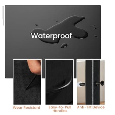 Sweetcrispy Nightstand with 2 Storage Drawers, 20" Height End Table Small Bed Side Furniture, Wooden Top Fabric Cabinet Kids Night Stand Mini Dresser for Bedroom, Closet, Entryway, College Dorm - Image 5