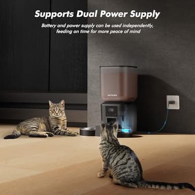 Nityers Automatic Cat Feeder for 2 Cats - 8L/34 Cups Large Capacity Auto Cat Food Dispenser with LCD Screen, 2 Food Trays, Timed Feeder, Up to 50 Portions 6 Meals Per Day, Keep Fresh - Image 6