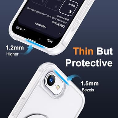 SKYLMW Compatible with iPhone 16E Case with Invisible Magnetic O-Ring Stand Military-Grade Phone Case for iPhone 16E 6.1" 2025 [Compatible with Mag-Safe][Great Grip Feeling],Translucent - Image 6