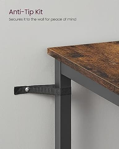 VASAGLE Bar Table, Small Kitchen Dining Table, High Top Pub Table, Bar Height Cocktail Table for Living Room Party, Sturdy Metal, 23.6 x 23.6 x 35.4 Inches for Narrow Spaces, Rustic Brown and Black - Image 9