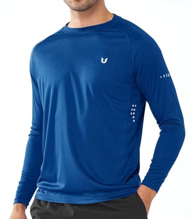 NORTHYARD Men's Sun Protection UPF 50+ Shirts Long Sleeve Running Workout Athletic Gym Shirt UV Swim Fish Rash Guard Hiking RoyalBlue 2XL - Image 1
