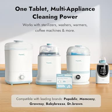 Papablic Descaling Tablets, 25 Count – Compatible with Baby Brezza, Momcozy, Papablic Bottle Washer, Warmer, Sterilizer & Formula Maker – Removes Milk & Limescale for Better Performance - Image 6