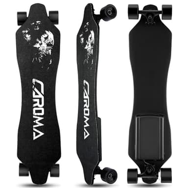 Caroma Electric Skateboards with Remote, 350W Hub-Motor Electric Longboard for Adults Teens, 12.4MPH Top Speed, 11Miles Max Range Black ESkateboard - Image 1