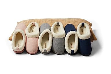 Dearfoams Women's Olive Memory Foam Sweatshirt Clog Slipper, Pale Mauve, Large - Image 7