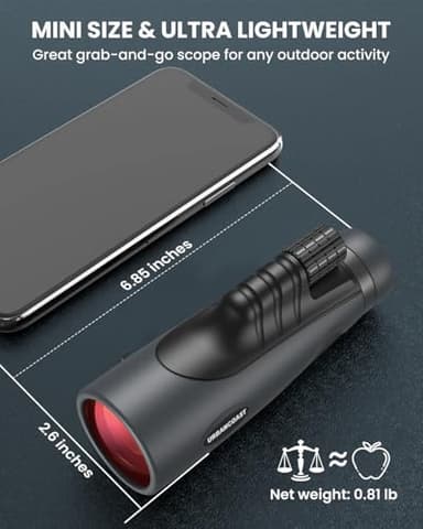 15X54 Monocular Telescope for Adults High Powered – Waterproof, BAK4 Prism, FMC Lens, Compact Spotting Scope for Bird Watching, Hunting Gear, Hiking Accessories, Travel & Camping Gifts - Image 6