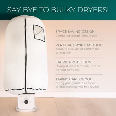 Portable Electric Clothes Dryer, Hot Air Drying System with Temperature Control. Compatible with our SMART IRONING MACHINE - Image 3