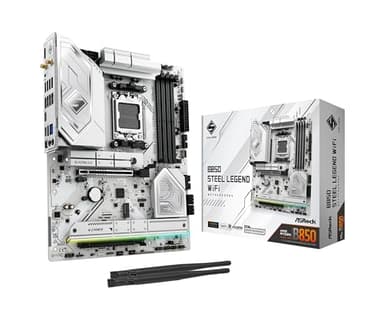 ASRock AMD B850 Steel Legend WiFi 7 Socket AM5 Ryzen 9000, 8000 and 7000 Series DDR5 up to 8000+ (OC) MHz 256GB ATX Motherboard M.2 SATA3 6.0 Gb/s PCIe 5.0 1 HDMI - Image 1