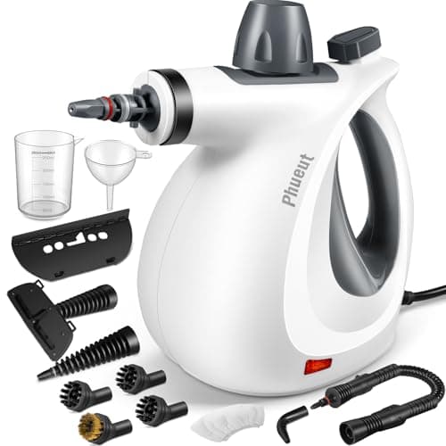 Pressurized Handheld Multi-Surface Natural Steam Cleaner with 12 pcs Accessories, Multi-Purpose Steamer for Home Use, Steamer for Cleaning Floor, Upholstery, Grout and Car (Grey) - Image 1