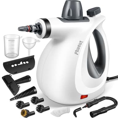 Pressurized Handheld Multi-Surface Natural Steam Cleaner with 12 pcs Accessories, Multi-Purpose Steamer for Home Use, Steamer for Cleaning Floor, Upholstery, Grout and Car (Grey) - Image 1