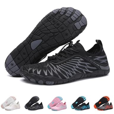 Barezoey 2025 New Barefoot Shoes for Women Mens,Hike Barefoot Shoes Womens Footwear,Comfortable & Non-Slip Barefoot Vitality Shoe Women's Athletic Footwear,Wide Toe Box Water Shoe for Women Men Black - Image 1