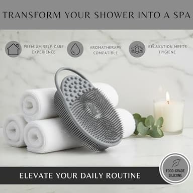Exfoliating Body Scrubber Silicone - Textured Back Scrubber Shower Brush - Avilana Bath Loofah Alternative Dual Sided - Gentle Smoothing Body Wash Tool Rough Skin - Gift Women Men - Image 7