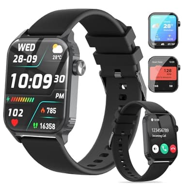 TRAUSI Women Men Smart Watch 1.8 Inch HD Smartwatch with 120 Sport Modes Heart Rate Monitor IP67 Waterproof Bluetooth Call and Music Control for iPhone/Android - Image 1