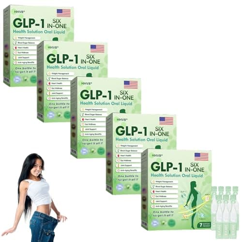 HHVB GLP-1 SIX-in-ONE Health Solution Oral Liquid, Natural Advanced Body Care Liquids Drop, Promote Intestinal Digestion, GLP-1 Drops for Women and Men, Firming Skin and Body Shaping Care (5 Box) - Image 1
