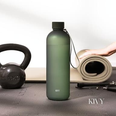 KIVY Large Water Bottle 50oz [Lightweight & Shatterproof] Fits Backpack & Cupholder for Travel, Sports, School - Black water bottle no straw - 1.5 Liter water bottles - 50oz Water bottle - Image 7