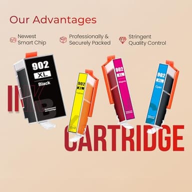 902XL Ink Cartridges for HP Printers Upgraded Replacement for HP 902XL Ink Cartridges Combo Pack HP902 Use with HP OfficeJet Pro 6978 6958 6968 6958 6962 6954 6950 6960 6970(Black,Cyan,Magenta,Yellow) - Image 5