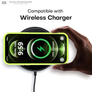 LOVE 3000 Compatible with iPhone 12 Pro Max Phone Case | Thickening 2.1 MM Liquid Silicone | Anti-Scratch Microfiber Lining | Full-Body Duty Heavy Protection Case for Men, Fluorescent Green - Image 7