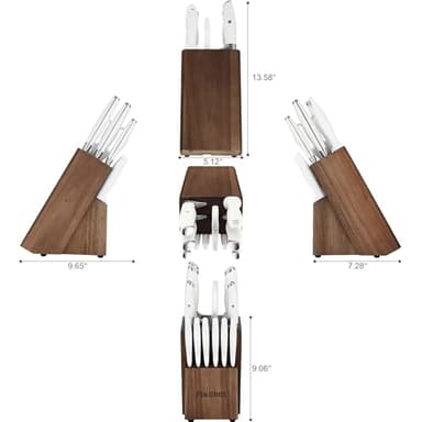 Knives Set for Kitchen, FIKSHOT 14PCS Kitchen Knife Set with Block, High Carbon Stainless Steel Full Tang Knife Sets Razor-Sharp Blade Professional Chef's Knife for Housewarming (WHITE) - Image 8