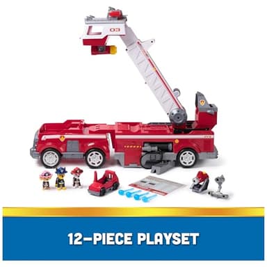 PAW Patrol Ultimate Rescue Fire Truck with 2 Ft. Ladder, Lights, Sounds, a Mini Toy Car, Chase, Marshall & Skye Figures, Toys for Boys & Girls Ages 3+ - Image 9