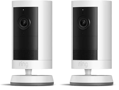 Introducing Ring Outdoor Cam Plus, Battery — Wide-Angle 2K Video with Ring Vision, Low-Light Sight for full-color night vision, Mount-Anywhere Versatility, 2-Pack, White - Image 1