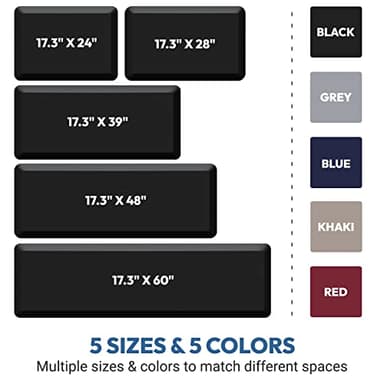 4/5 Inch Thick Kitchen Mat - Cushioned Anti Fatigue Mats for Kitchen Floor - Easy to Clean, Water Resistant, Non-Slip Kitchen Rug for Sink, Office, Kitchen (17''x24'' Black) - Image 7