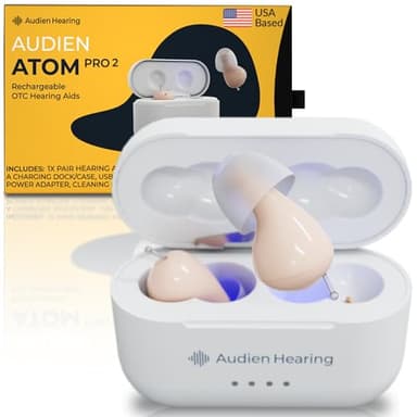 Audien Hearing ATOM PRO 2 Wireless Rechargeable OTC Hearing Aid, Premium Comfort Design & Nearly Invisible - Image 3