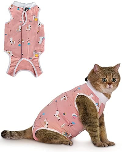 ANWA Cat Recovery Suit, Breathable Cat Onesie After Surgery, Kitten Surgery Recovery Suit, Female Abdominal Wounds - Image 1