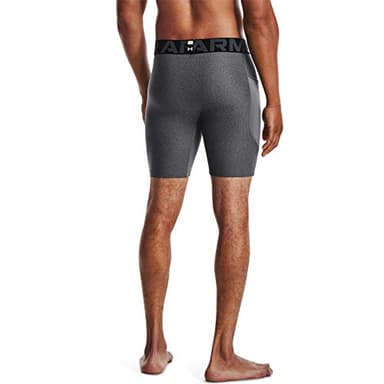 Under Armour Men's Armour HeatGear Compression Shorts , Carbon Heather (090)/Black, Large - Image 2