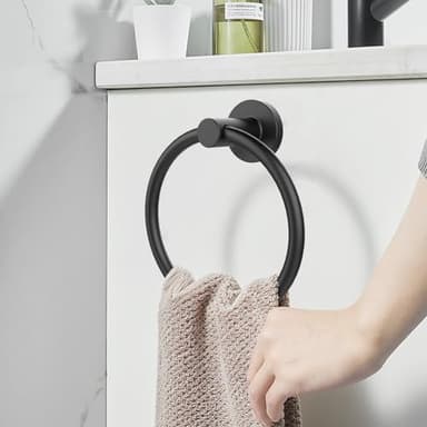 SetSail Towel Holder for Bathroom Wall Matte Black Towel Ring Stainless Steel Hand Towel Holder Heavy Duty Towel Hanger for Bath, Kitchen - Image 7