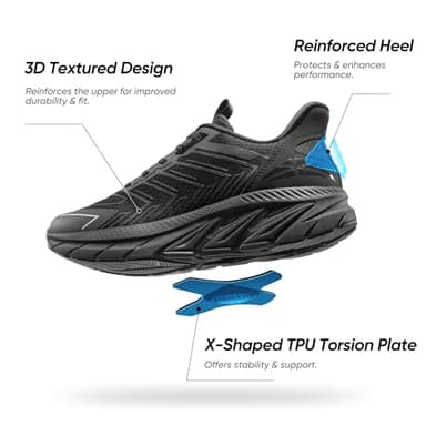 ALLSWIFIT Men's Slip On Walking Shoes Running Comfortable Tennis Breathable Non Slip Athletic Gym Workout Cross Training Fashion Sneakers,Size 13,All Black,SARR034M - Image 4