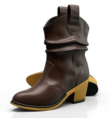 Canyon Trails Western Cowboy Boots for Women - Durable Stack Heel and Ankle Style Cowgirl Boots - Comfortable Faux Leather Teen Girls & Women's Ankle Booties (Dark Brown - Scrunch - 8) - Image 8